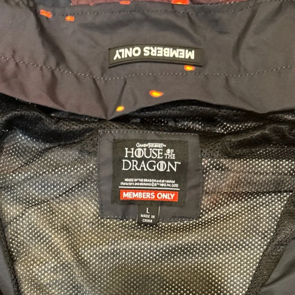 Members Only x House of the Dragon HBO Game of Thrones Windbreaker Men size Larg